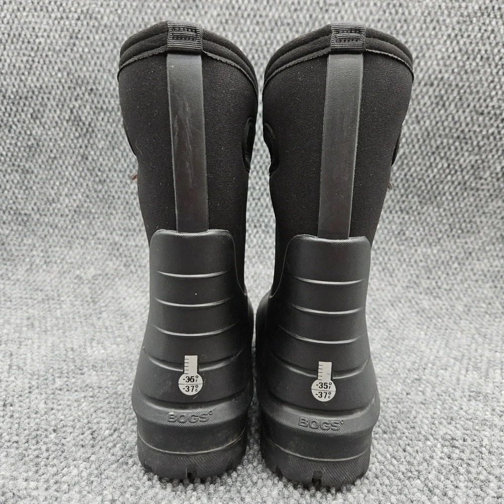 Bogs (Kids Youth 5) Black Boots Neo Classic Solid Waterproof Winter Rain Snow